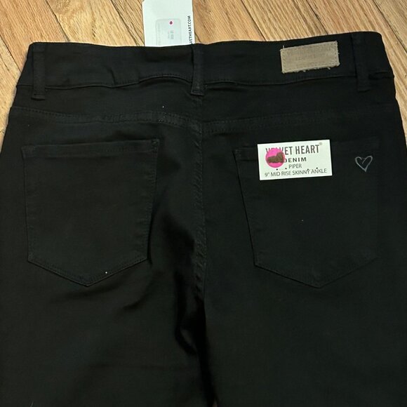 Velvet Heart NWT Black Denim Jeans Piper Mid Rise Skinny Ankle Size 26 - Picture 2 of 2